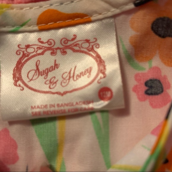 🐇 Sugah & Honey Baby Girls Size 12 months NWT Dress Easter Spring 3 pc set - Picture 4 of 7